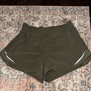 Lululemon Olive Green hotty hot high rise 2.5” Women's Athletic Shorts